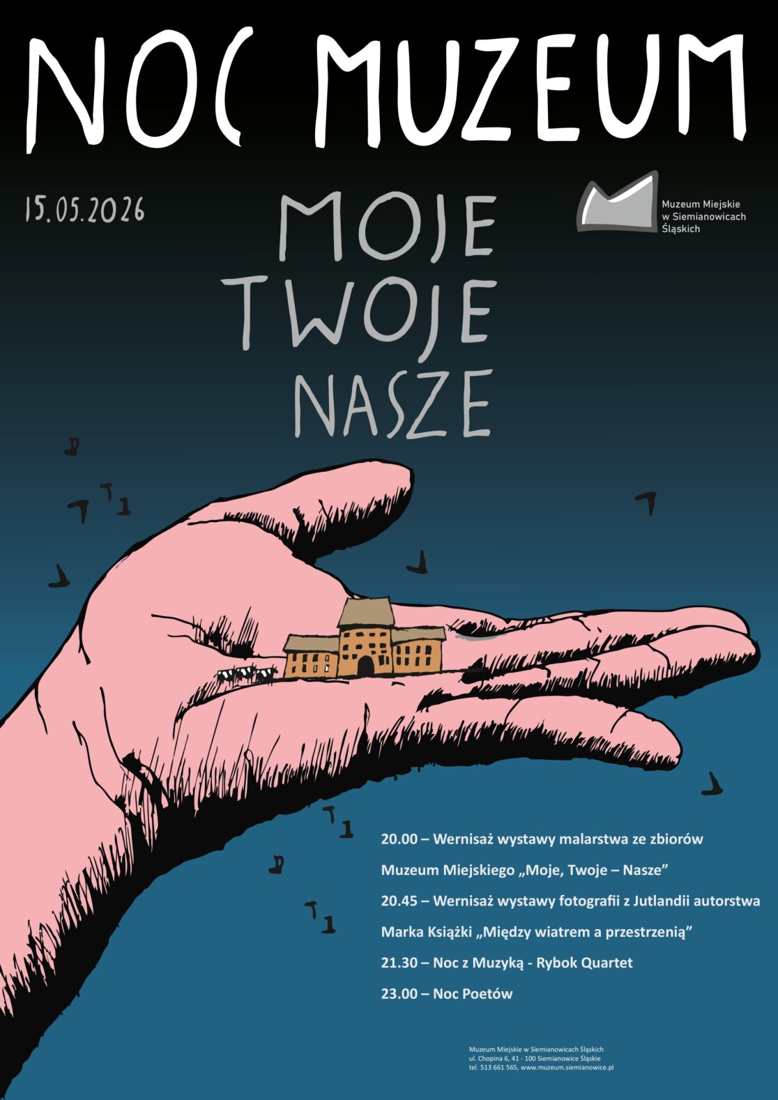 plakat nocy muzeów w siemianowicach śląskich