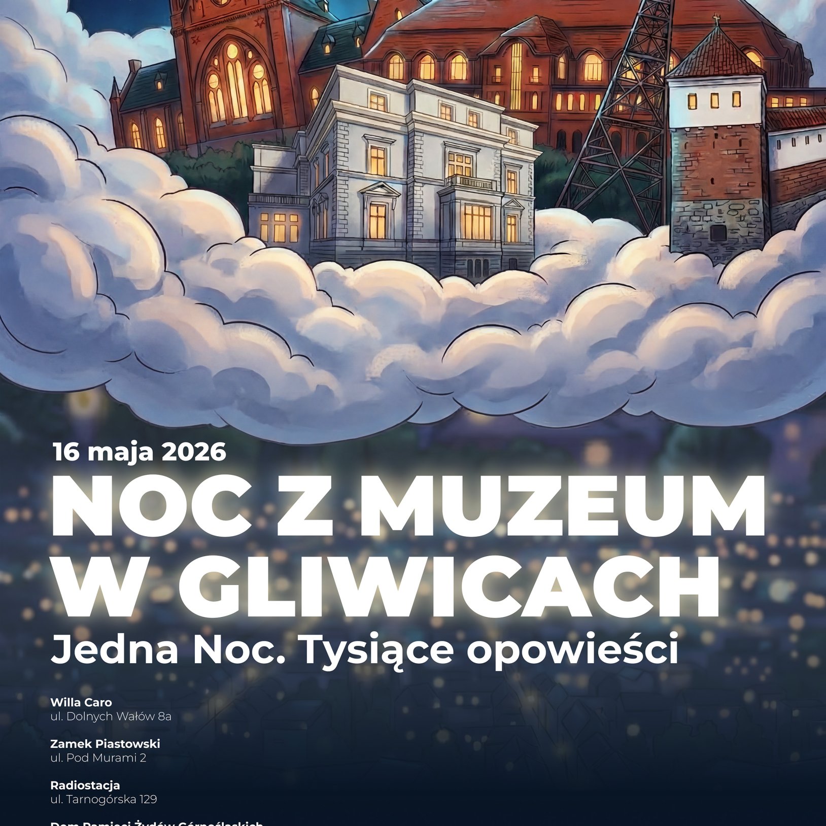 plakat nocy muzeów w gliwicach