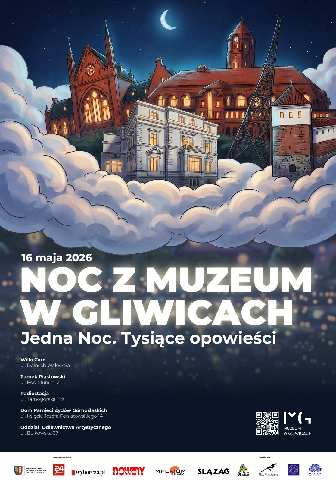 plakat nocy muzeów w gliwicach