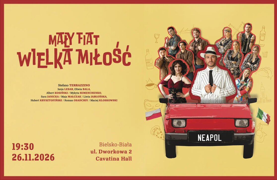 plakat spektaklu Mały Fiat Wielka Miłość