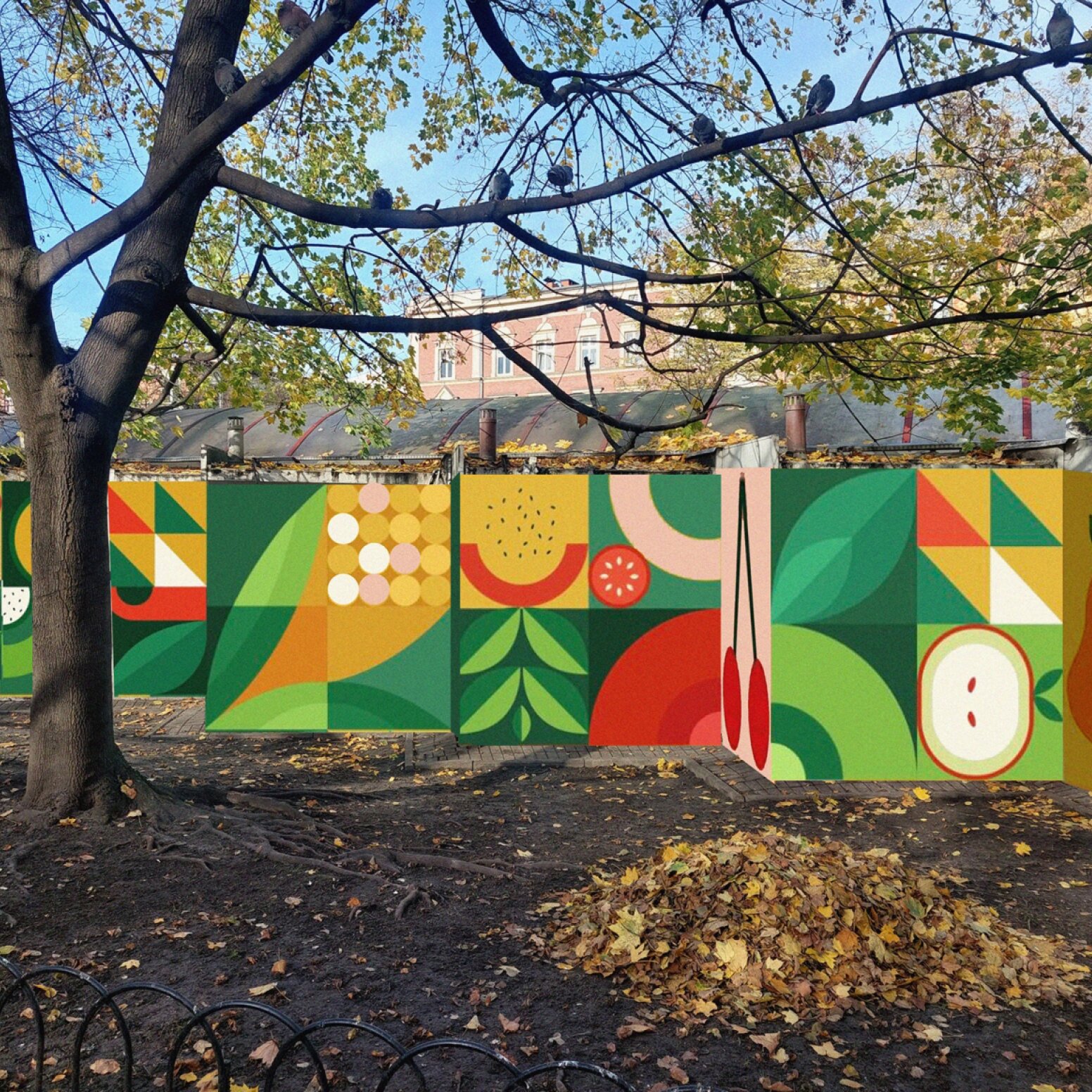kolorowy mural w przestrzeni publicznej