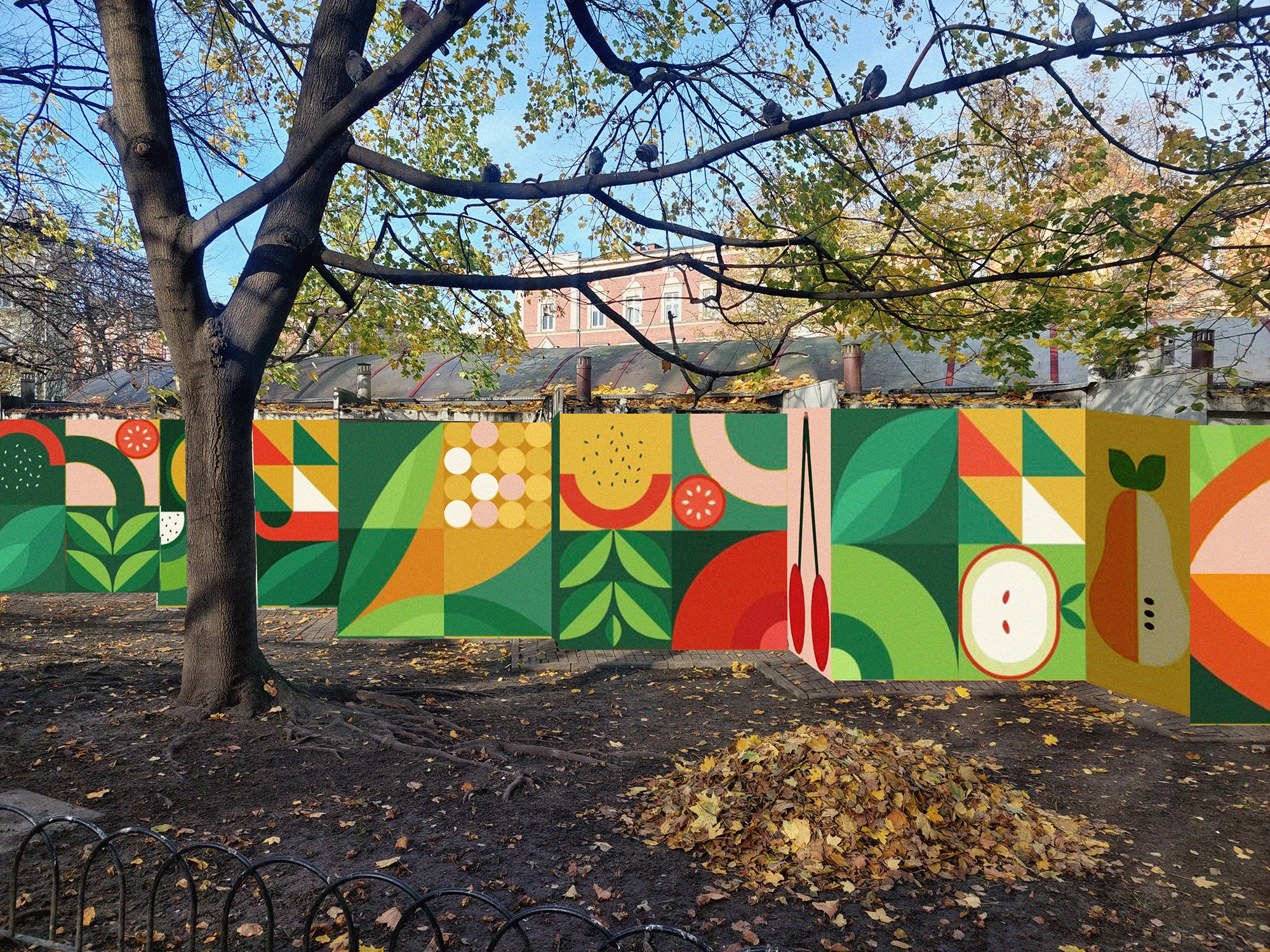 kolorowy mural w przestrzeni publicznej
