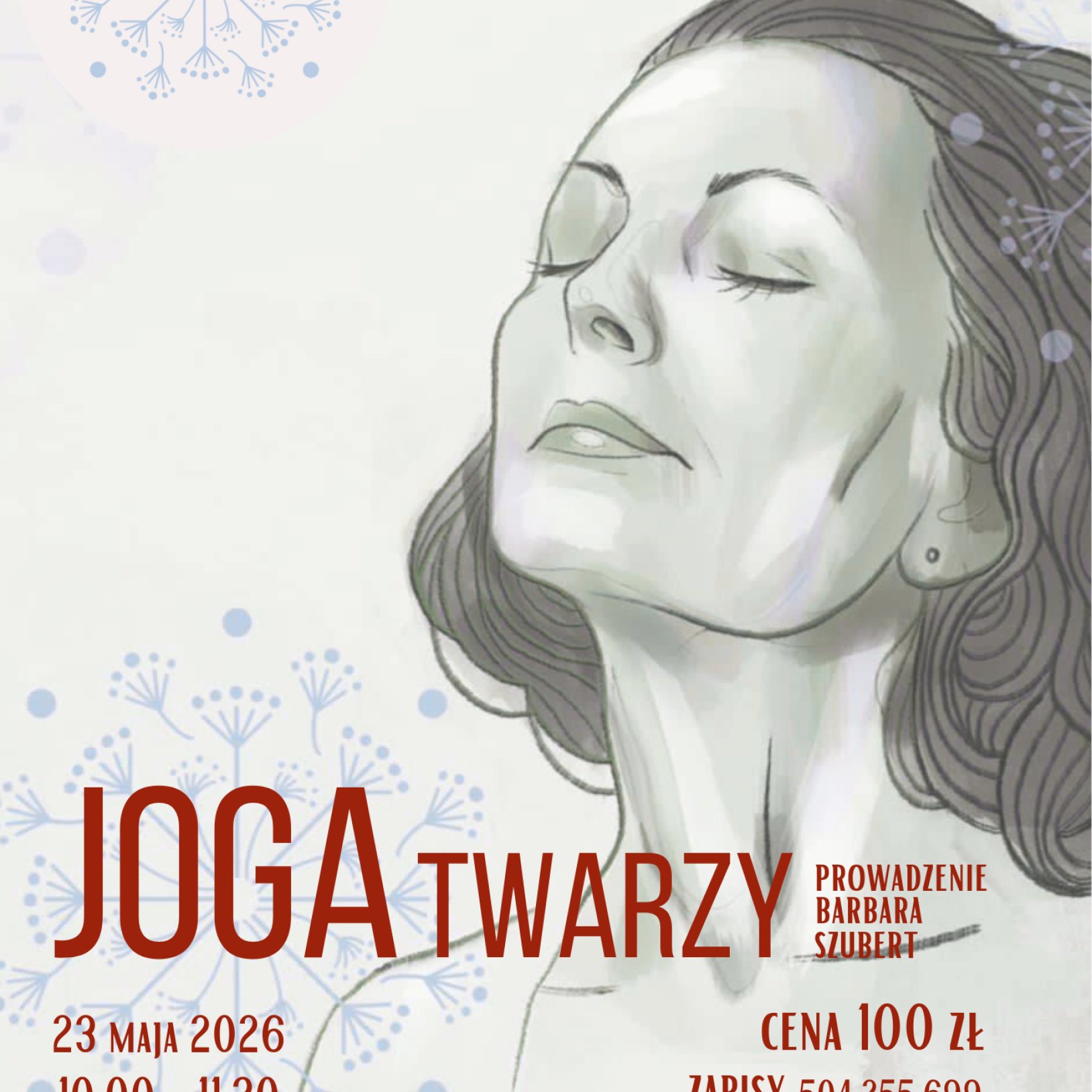 plakat wydarzenia joga twarzy