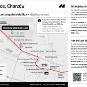 Mapka przedstawiająca trasę komunikacji miejskiej