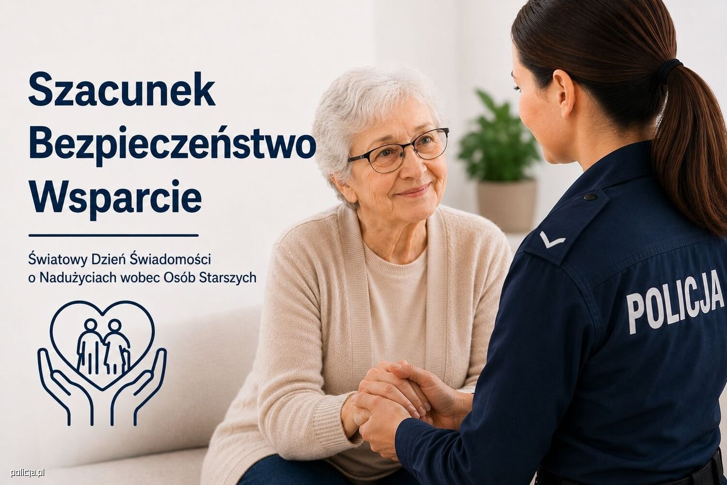 Starsza pani z policjantką