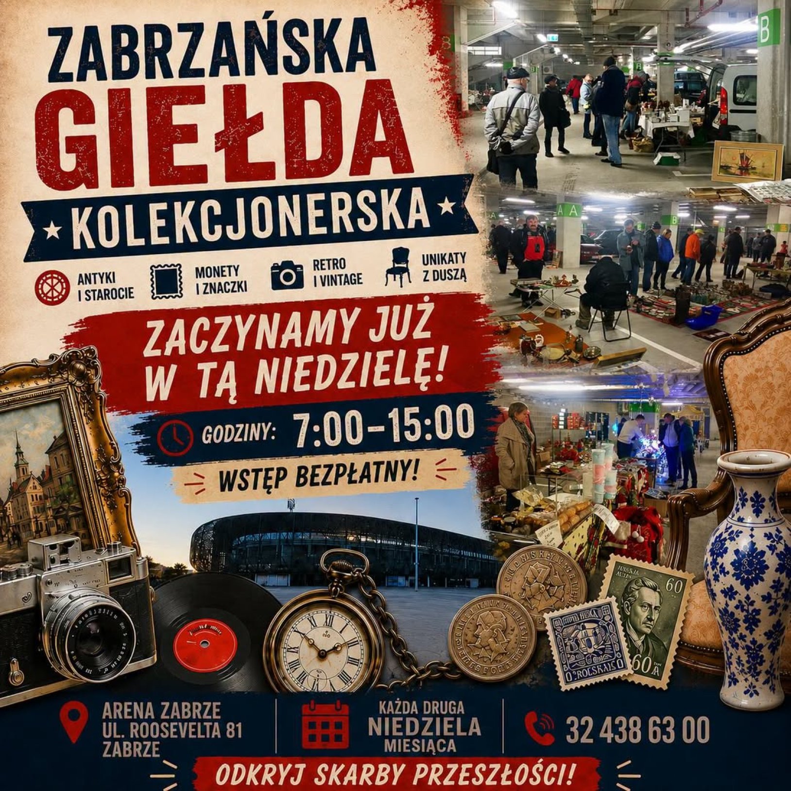 grafiki przedmiotów vintage wygenerowane w AI