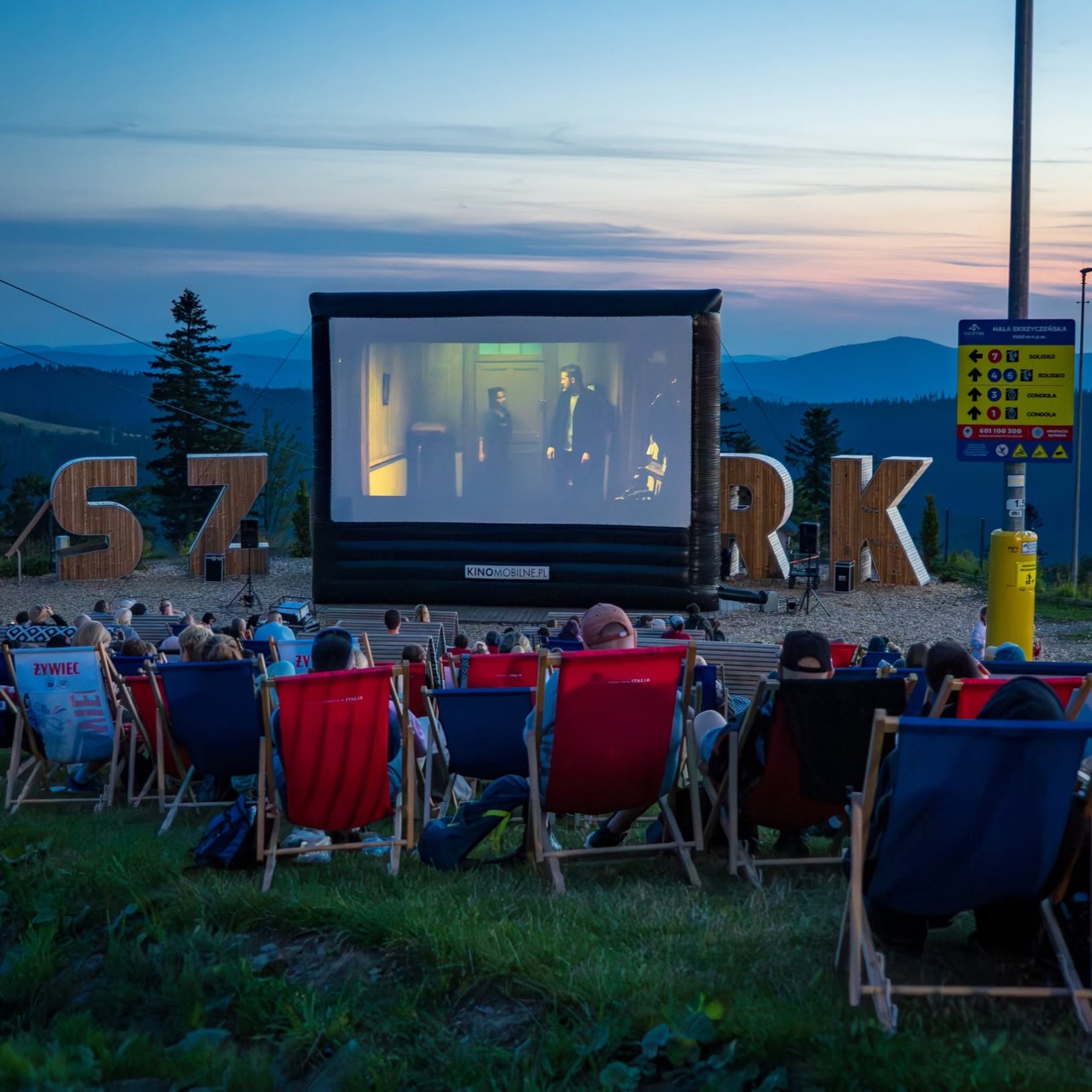 Kino plenerowe na poziomie 1000 w Szczyrku