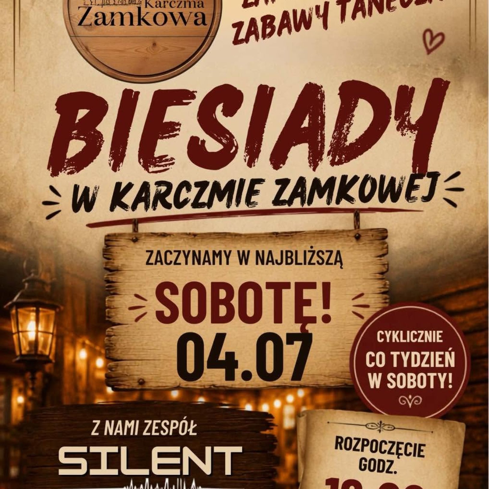 Zabawa taneczna Biesiada w Karczmie Zamkowej – Kończyce Małe Karczma Zamkowa Kończyce Małe