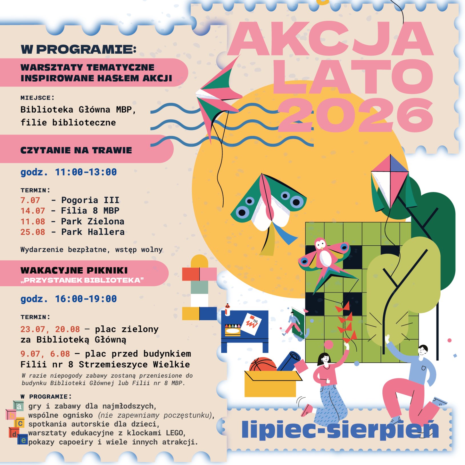 Pogoda na bibliotekę - Akcja Lato 2026 w Dąbrowie Górniczej