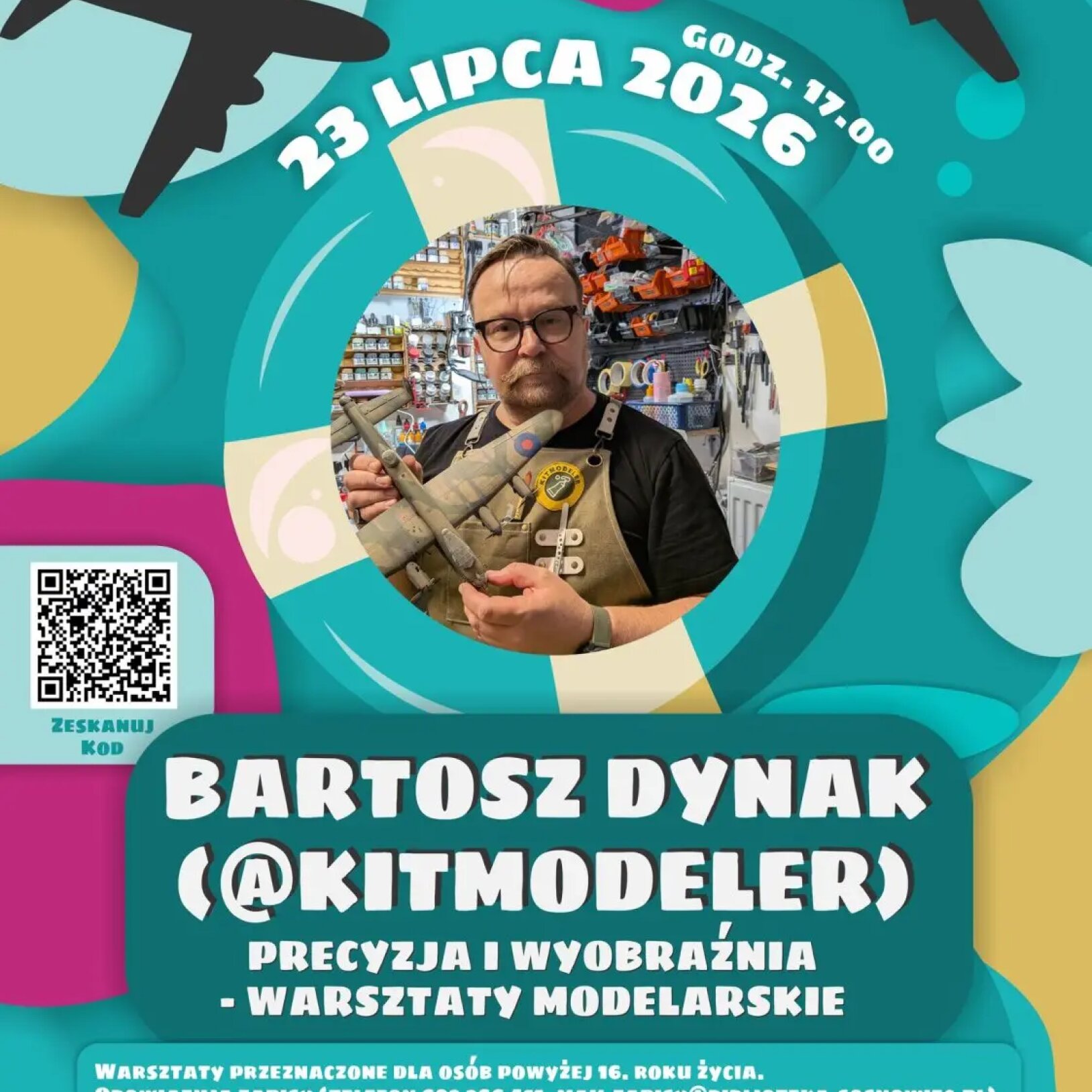 Precyzja i wyobraźnia – Warsztaty modelarskie – Bartosz Dynak w Zagłębiowskiej Mediatece
