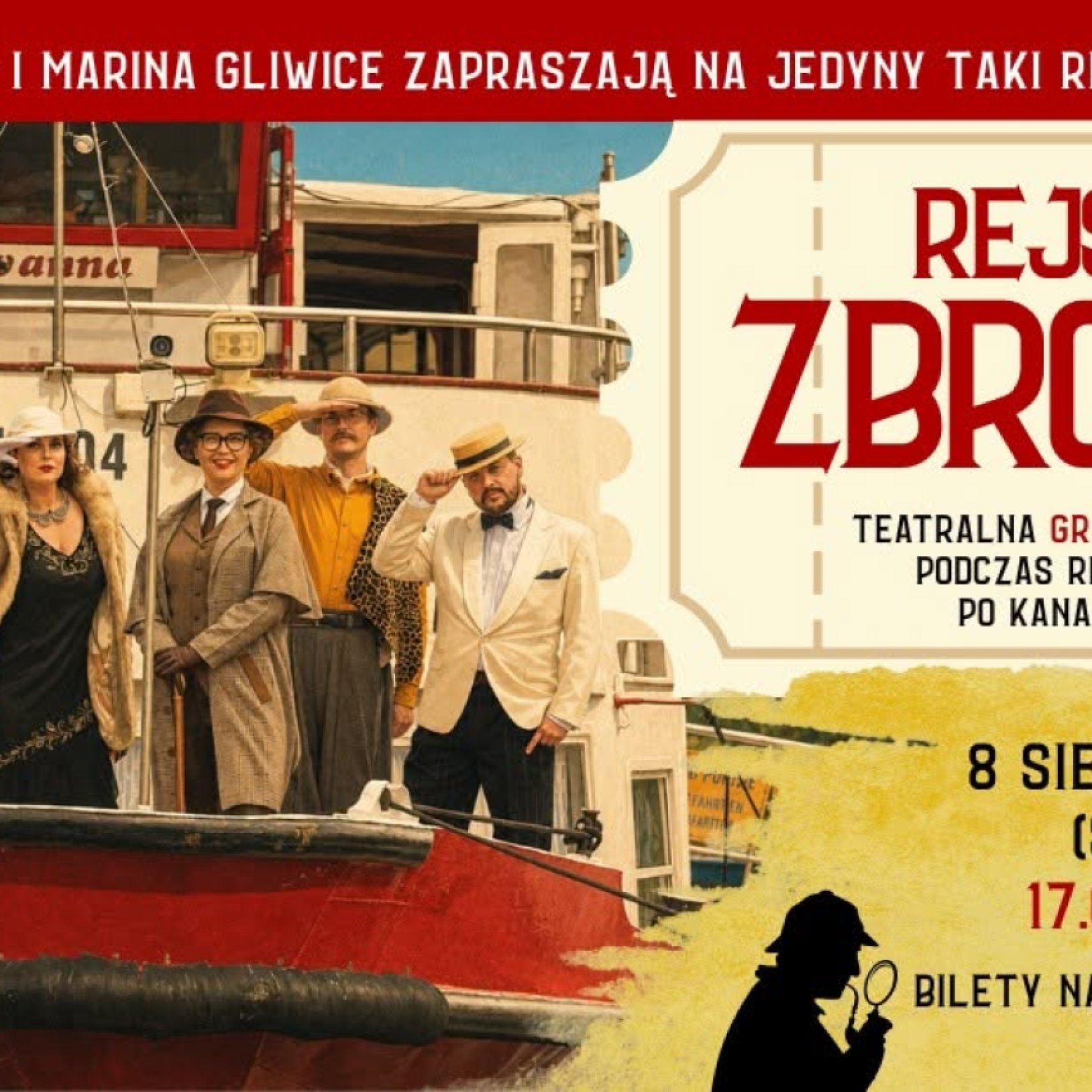REJS ZE ZBRODNIĄ - murder mystery podczas rejsu po Kanale Gliwickim