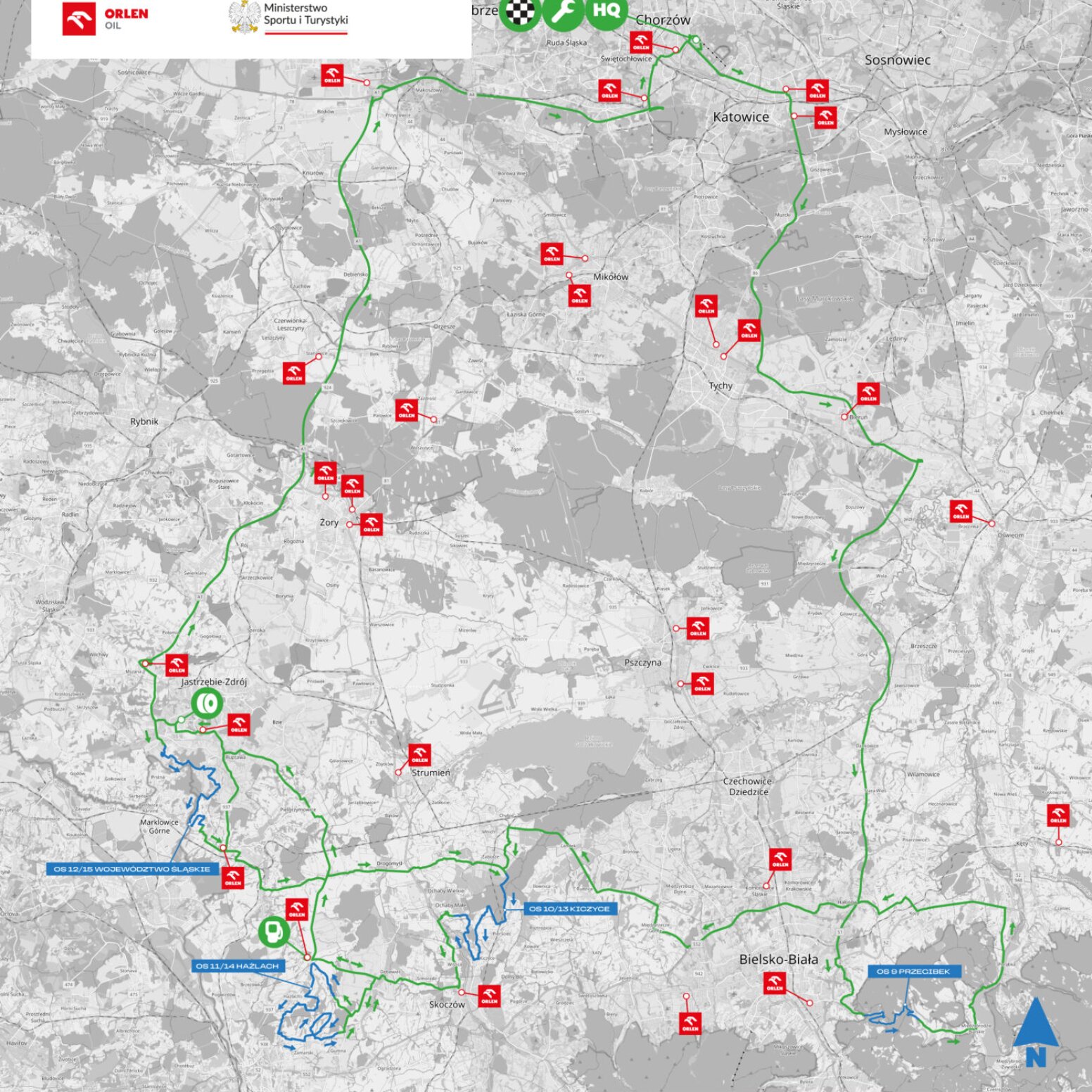 Mapa całego rajdu
