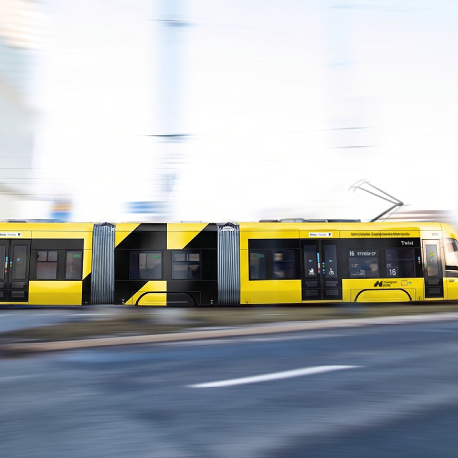 Żółty tramwaj