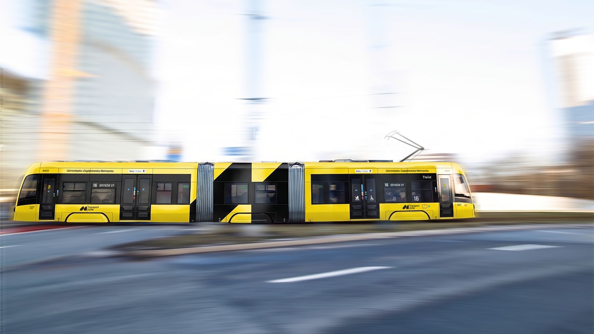 Żółty tramwaj