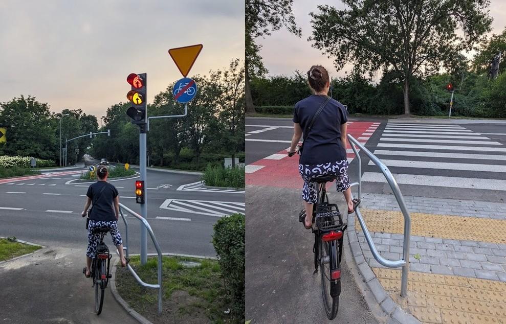 Podnóżki przed światłami dla rowerzystów