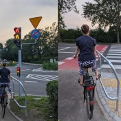 Podnóżki przed światłami dla rowerzystów