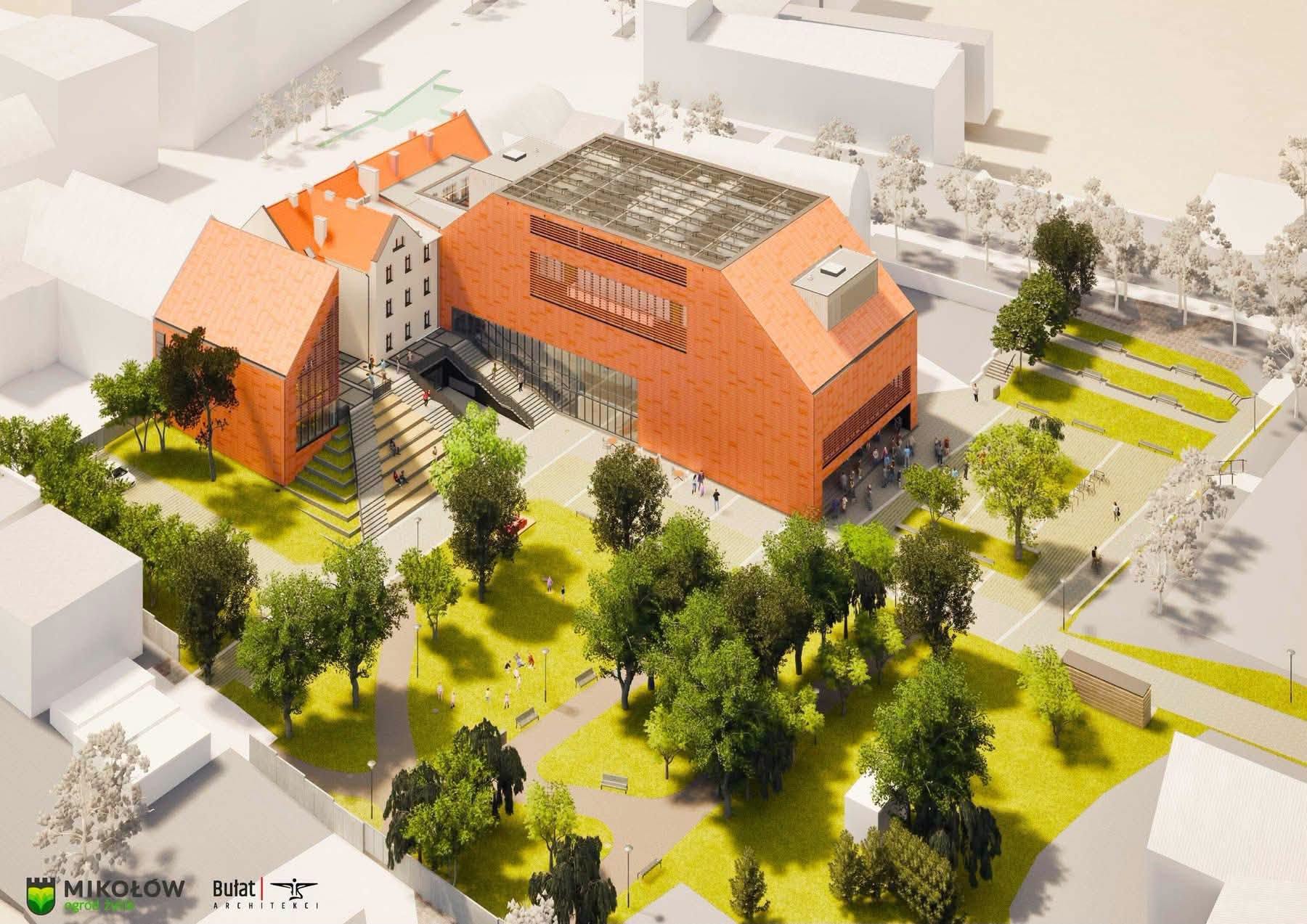 Widok z lotu ptaka na kompleks centrum kultury