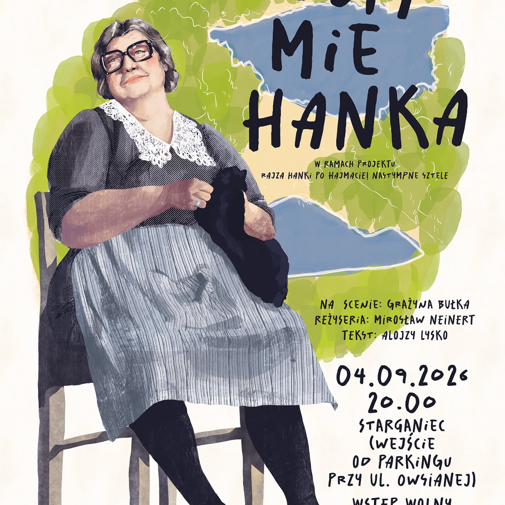 plakat spektaklu Mianujom mie Hanka