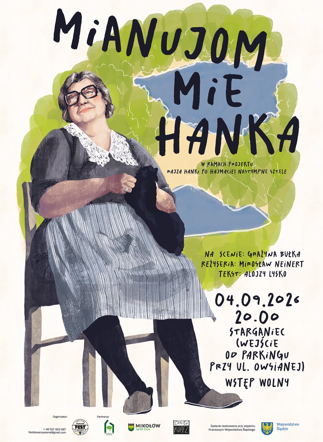 plakat spektaklu Mianujom mie Hanka