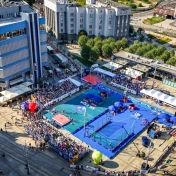 Arena lekkoatletyczna na rynku w Katowicach