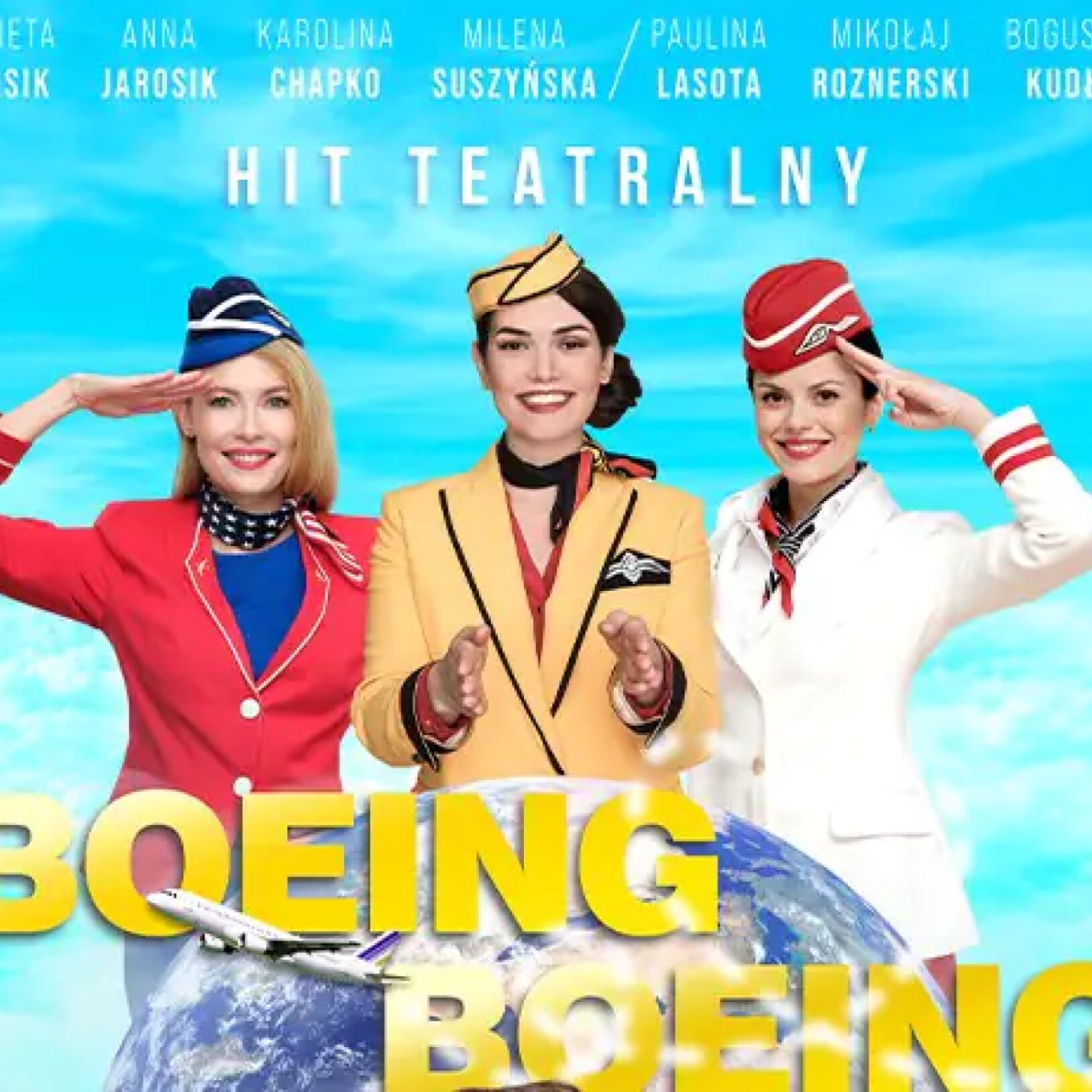 3 kobiety w strojach stewardess