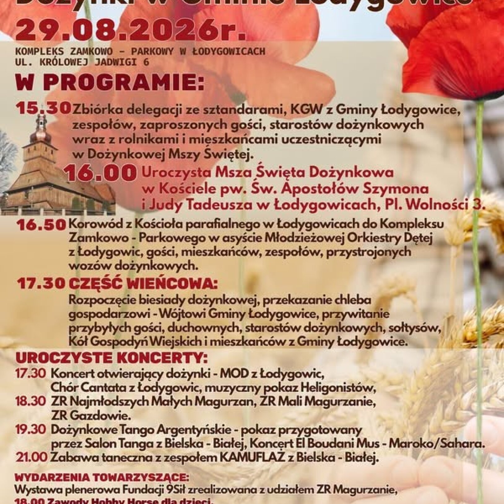 Święto plonów.- Dożynki w gminie Łodygowice 2026!