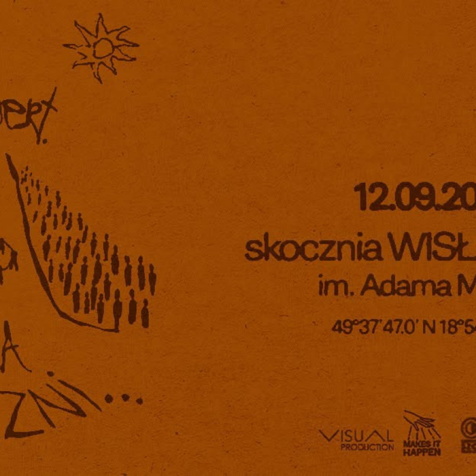 skocznia narciarska na pomarańczowym tle
