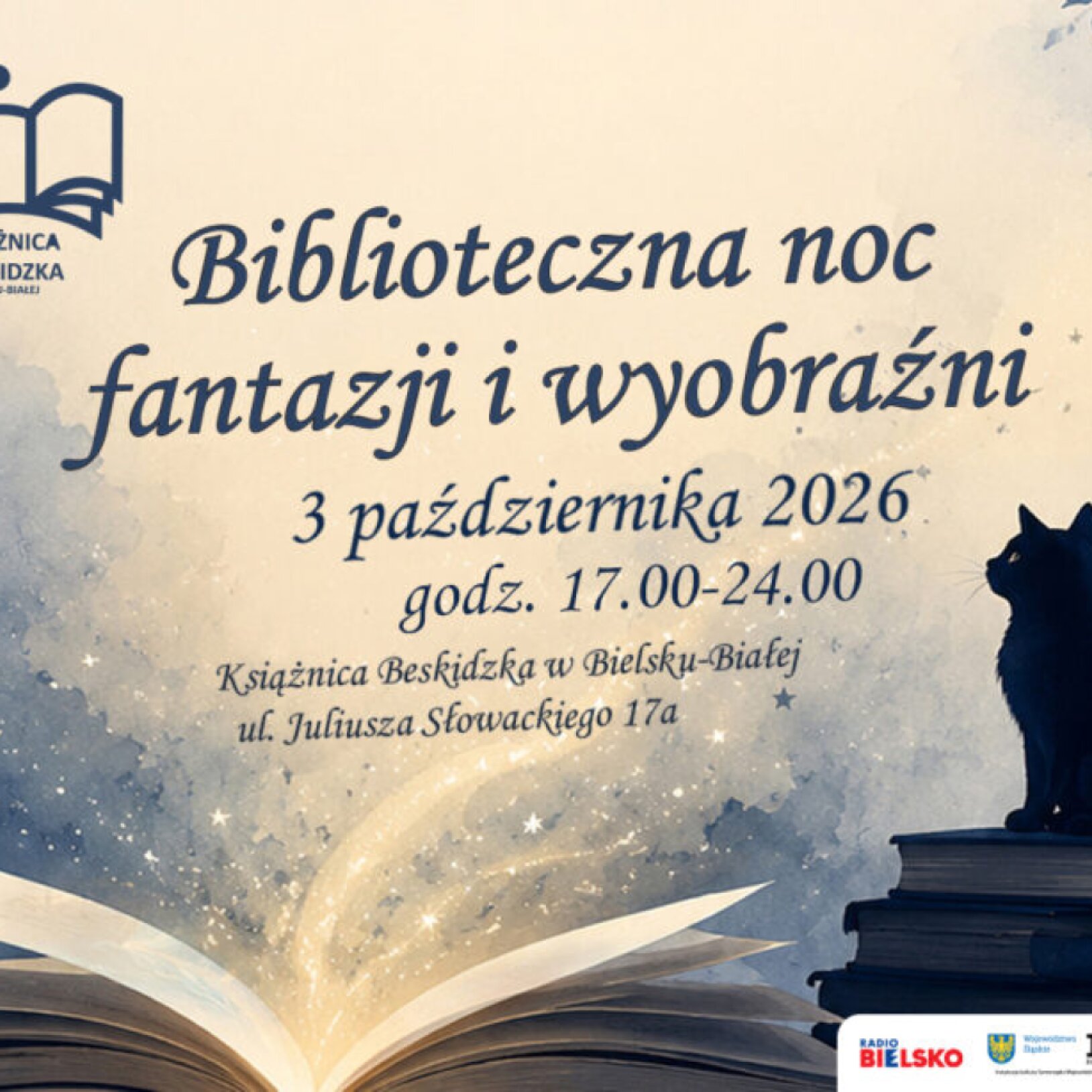 Siedzący na książkach kot