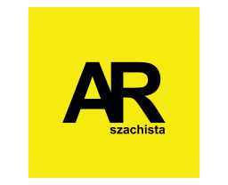 Logo szachisty Antka Radzimskiego z literami A R na żółtym tle
