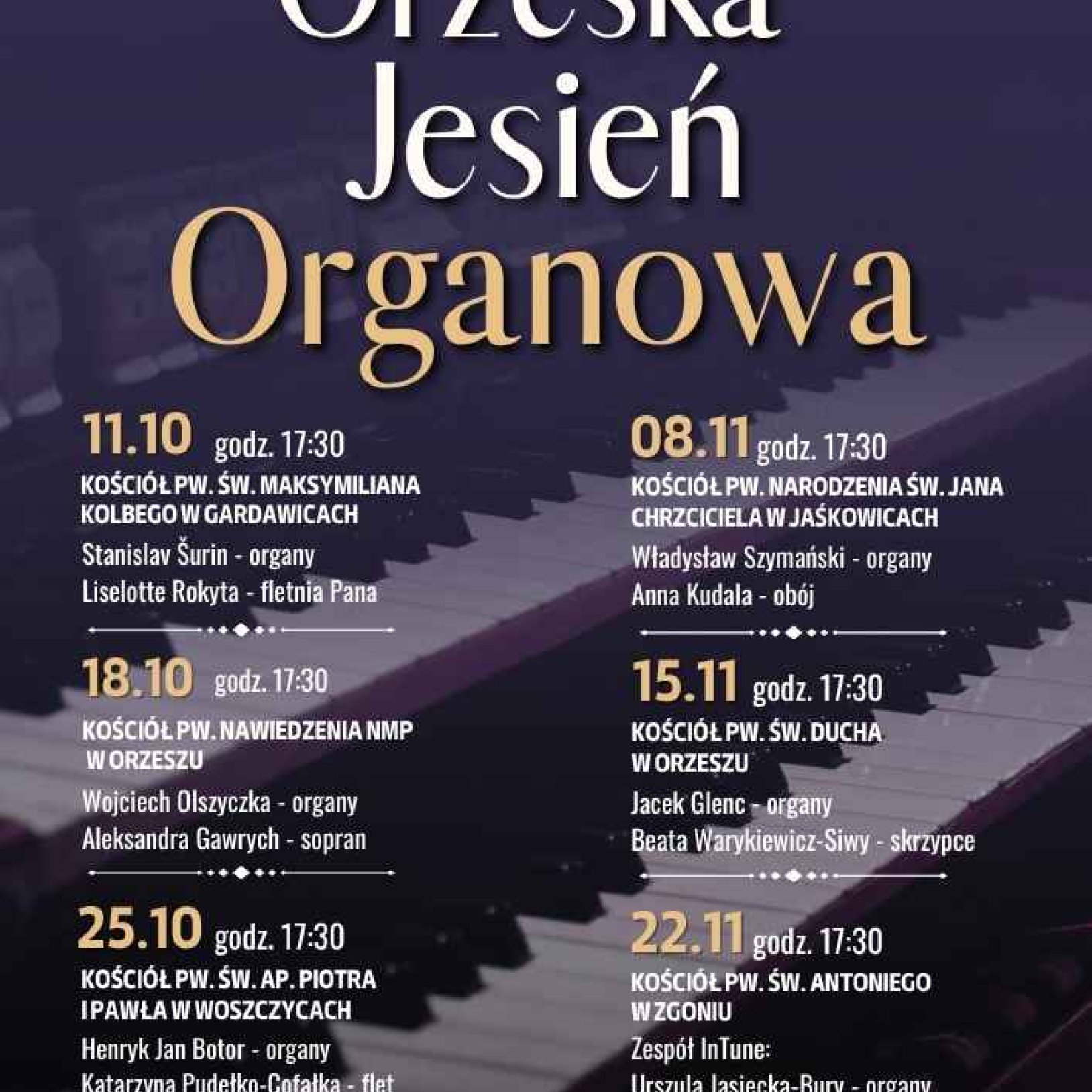 plakat koncertów organowych
