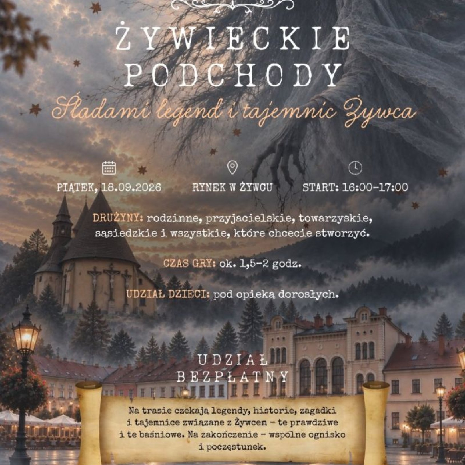 plakat gry miejskiej w żywcu