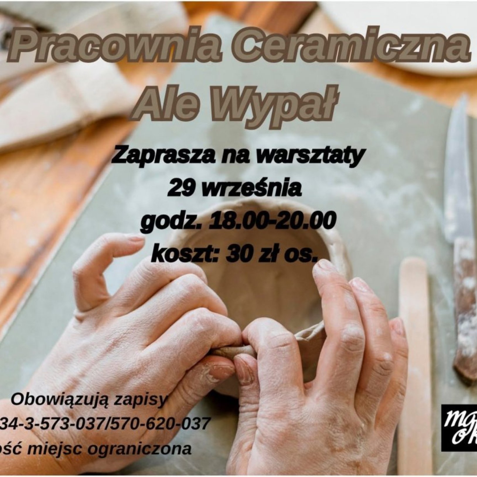 plakat zajęć ceramicznych