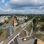 widok na ulicę z lotu ptaka