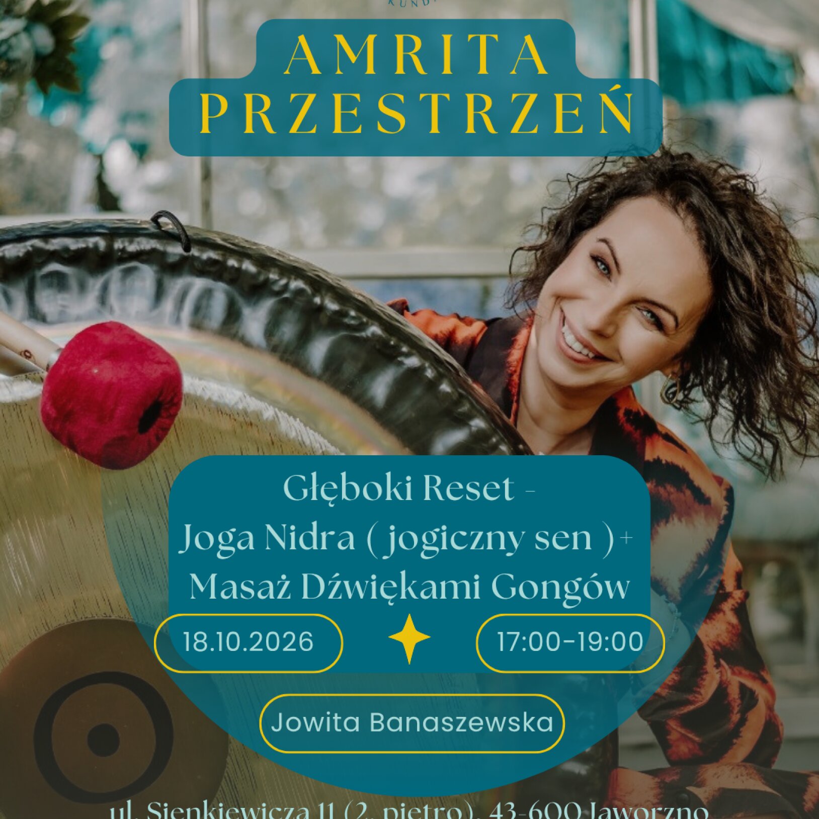 Głęboki Reset: Joga Nidra (jogiczny sen) + Masaż Dźwiękami Gongów
