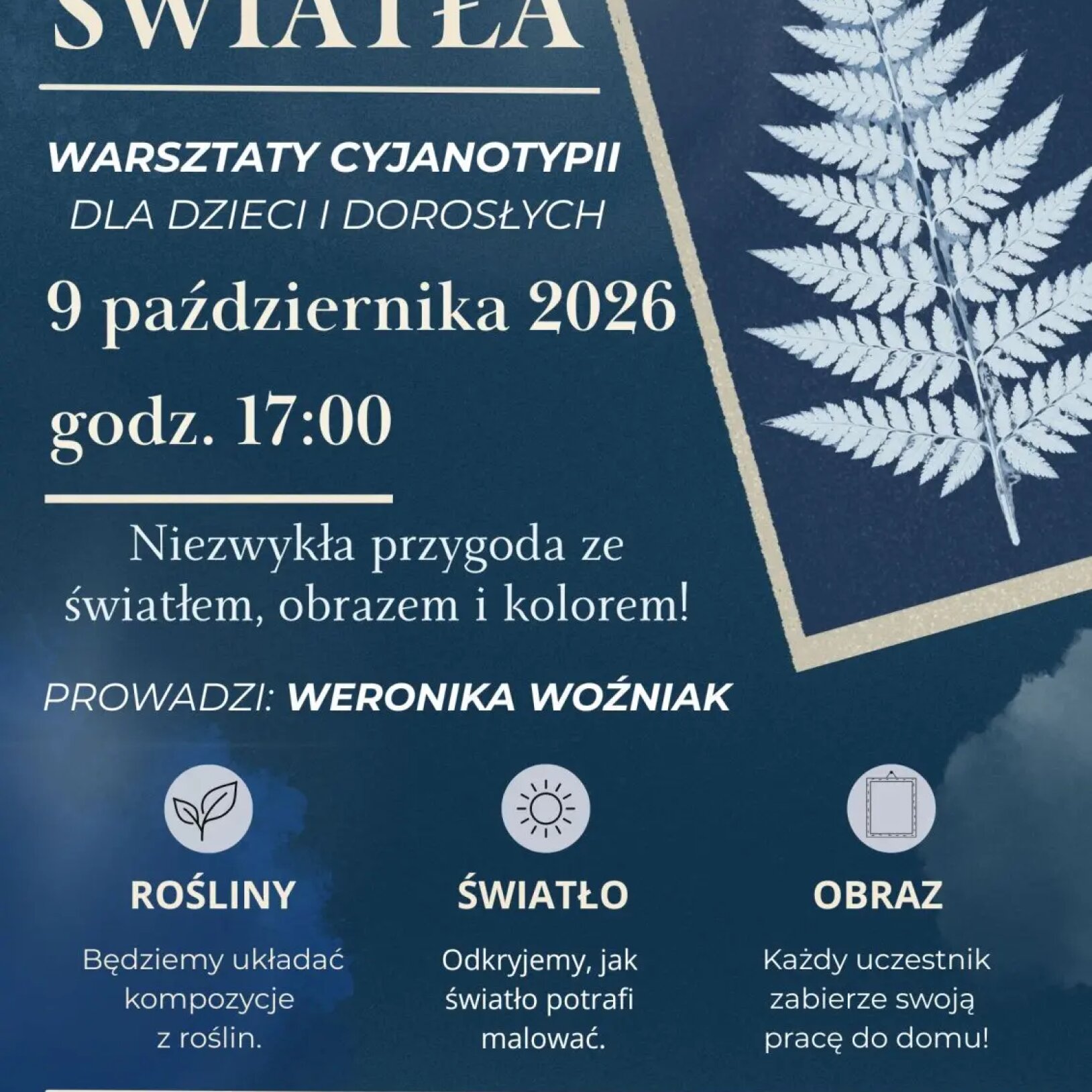 Błękit światła - warsztaty cyjanotypii w Starym Młynie - 9 października 2026r.
