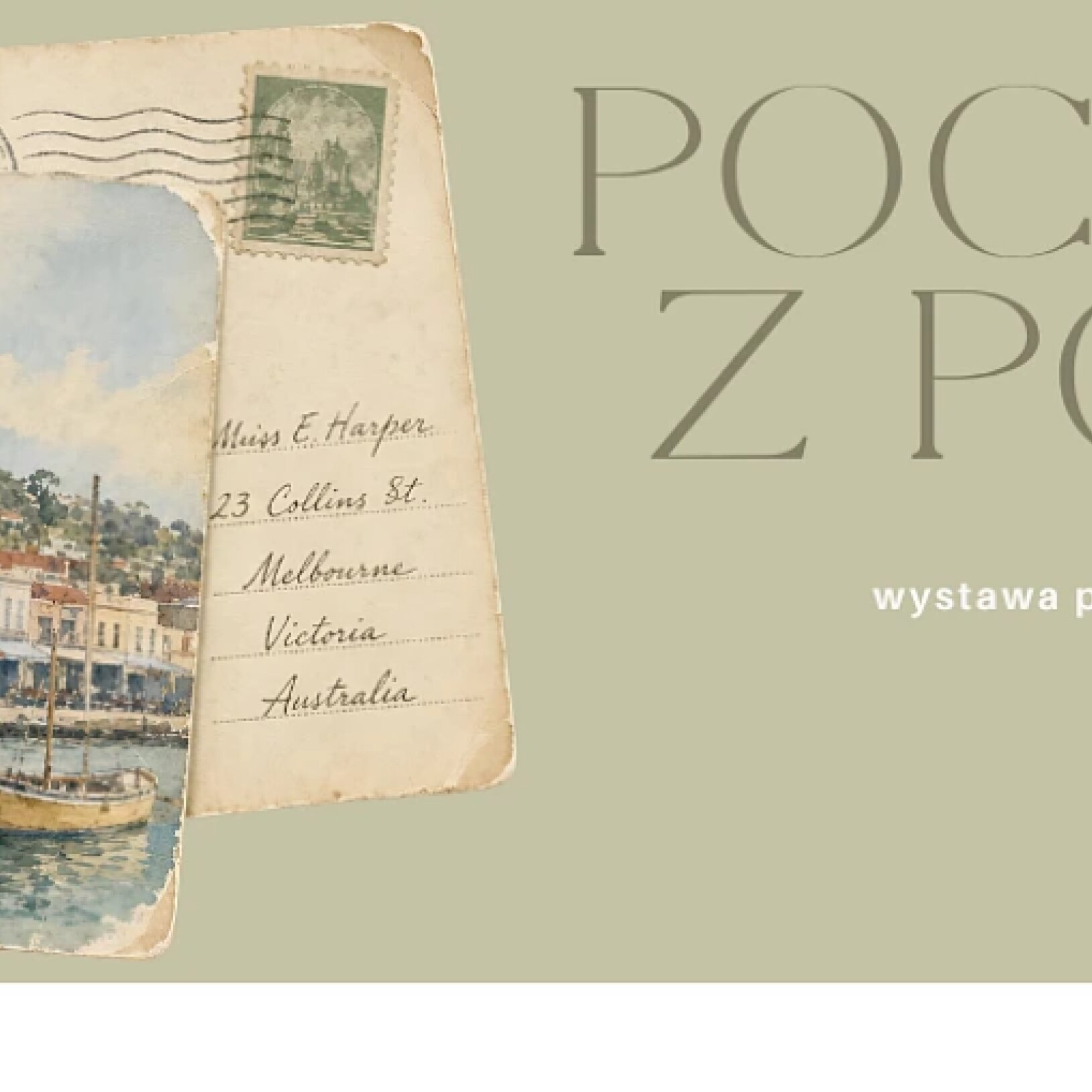 grafika pocztówek z akwarelowymi widokami budynków