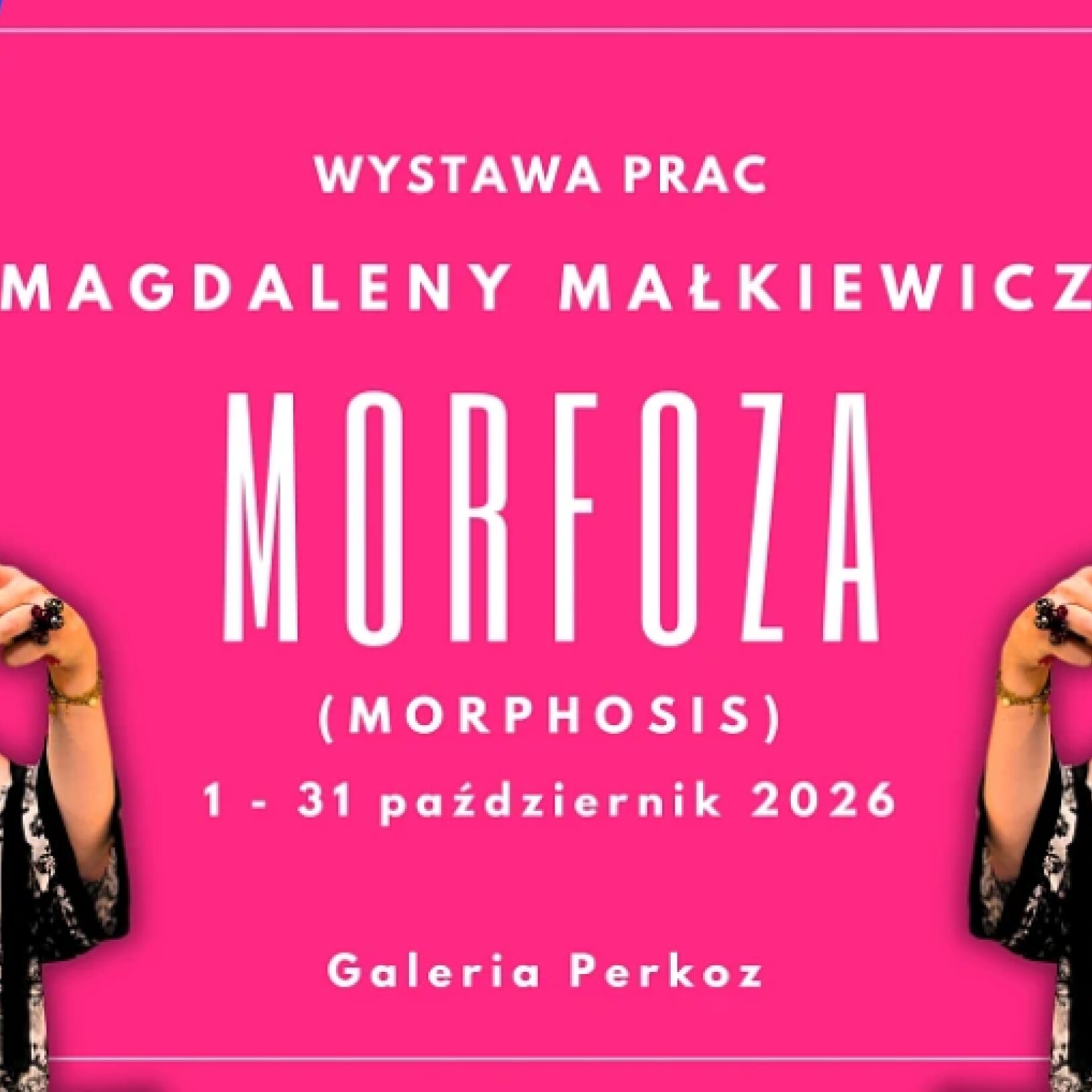 zdjęcie artystki zasłaniającej twarz pędzlami na różowym tle