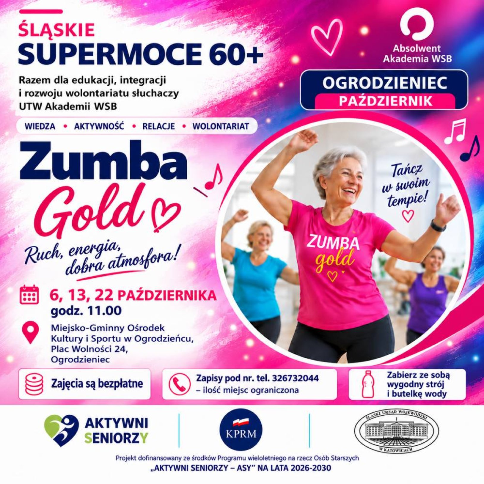 Bezpłatna zumba dla Seniorów z gminy Ogrodzieniec